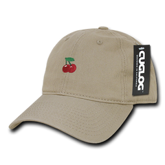 Cherry Cherries Baseball Cap Dad Hat, Khaki -