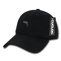 Gun Pistol Baseball Cap Dad Hat, Black -