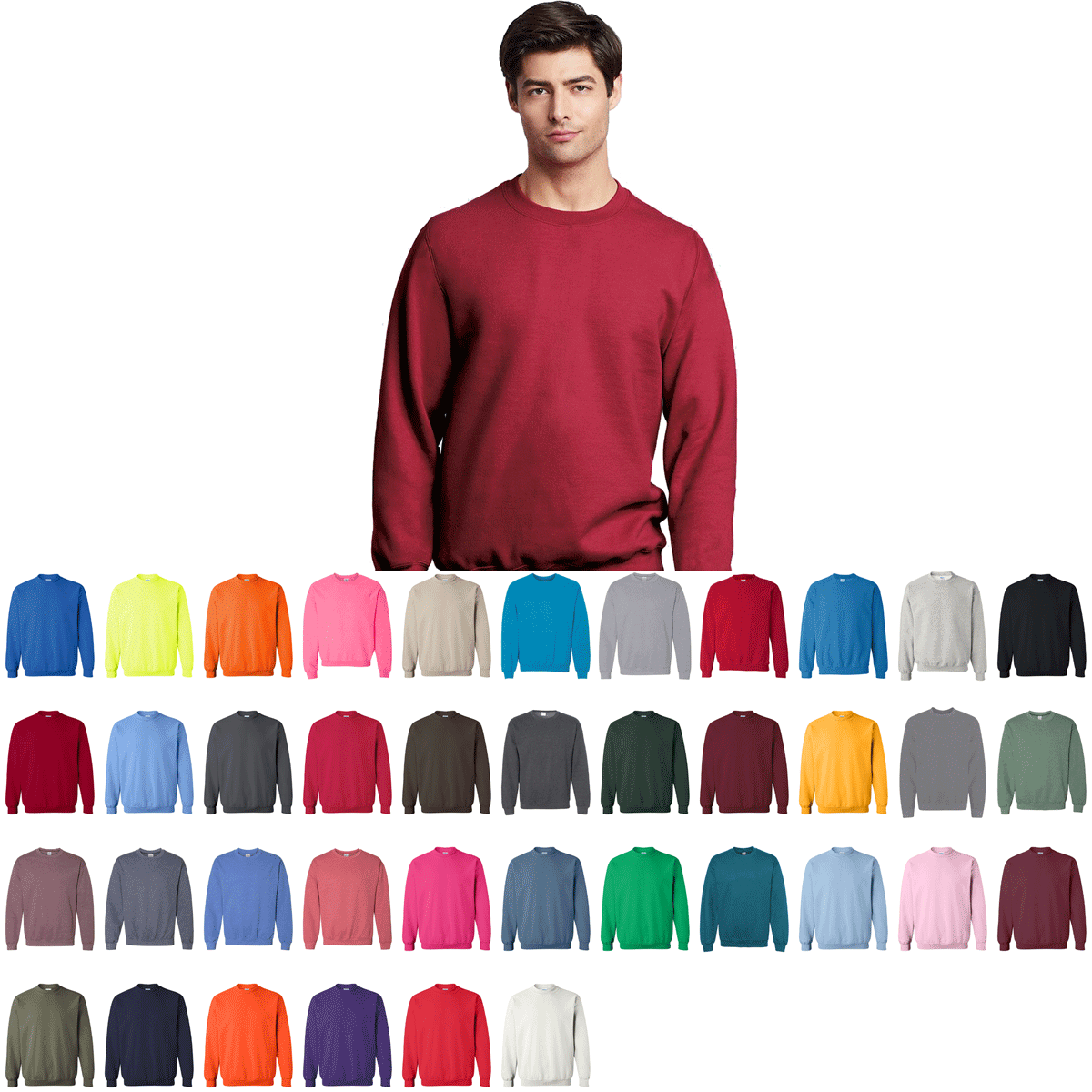 Gildan 18000 G180 Heavy Blend Crewneck Sweatshirt Fleece