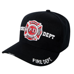 Fire Department Hat FD Firefighter Baseball Cap - Black - Rapid Dominance JW -