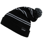 Kinabalu Slouch Striped Beanie, Pom Knit Cap - Cuglog K020