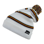 Kinabalu Slouch Striped Beanie, Pom Knit Cap - Cuglog K020