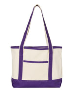 Q-Tees 20L Small Deluxe Tote, Heavy Cotton Canvas Tote Bag - Q125800