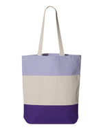 Q-Tees 11L Tri-Color Tote, Cotton Canvas Tote Bag - Q125900