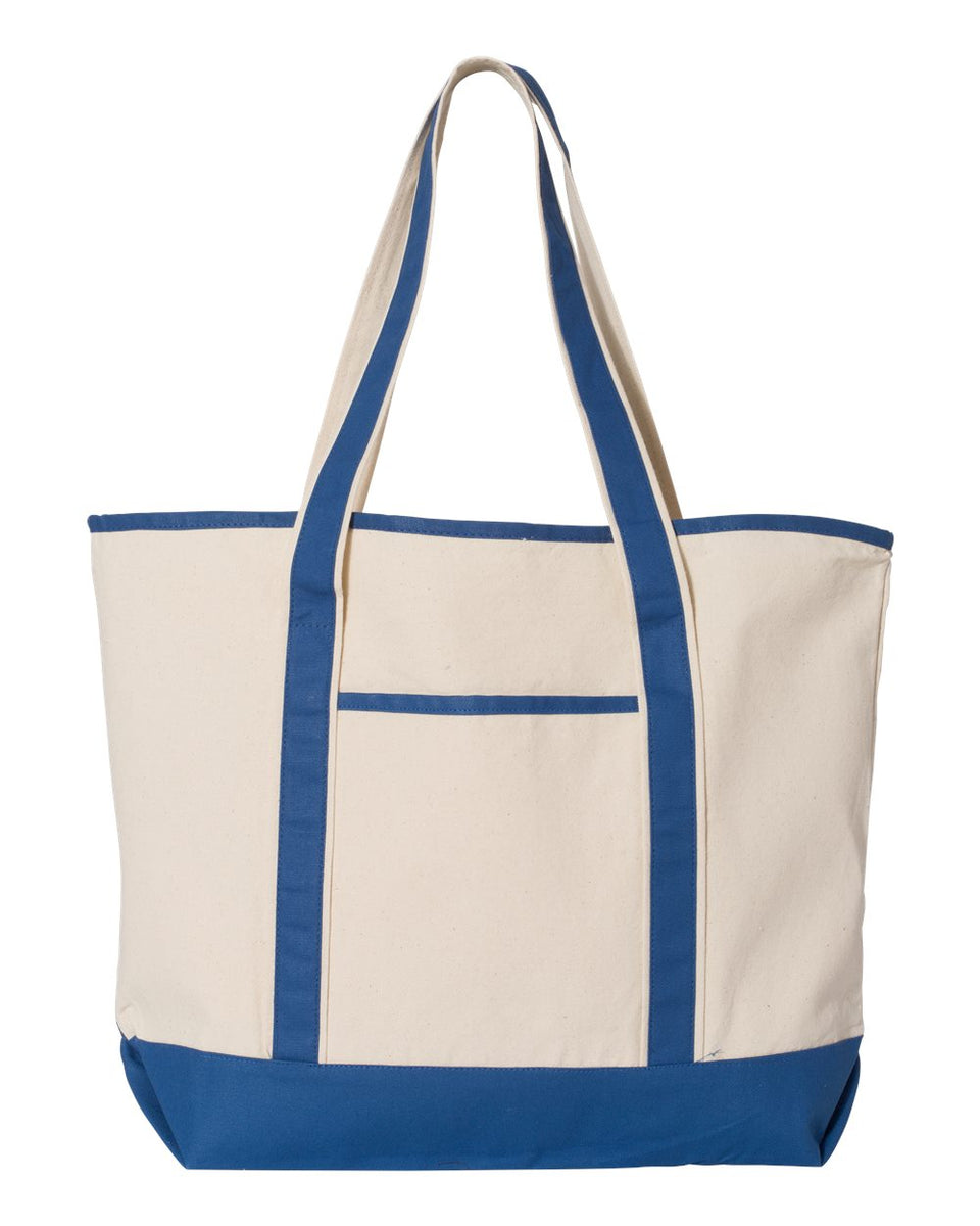 Q-Tees 34.6L Large Canvas Deluxe Tote, Heavy Canvas Tote Bag