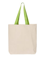 Q-Tees 11L Canvas Tote with Contrast-Color Handles, Tote Bag - Q4400