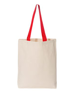 Q-Tees 11L Canvas Tote with Contrast-Color Handles, Tote Bag - Q4400