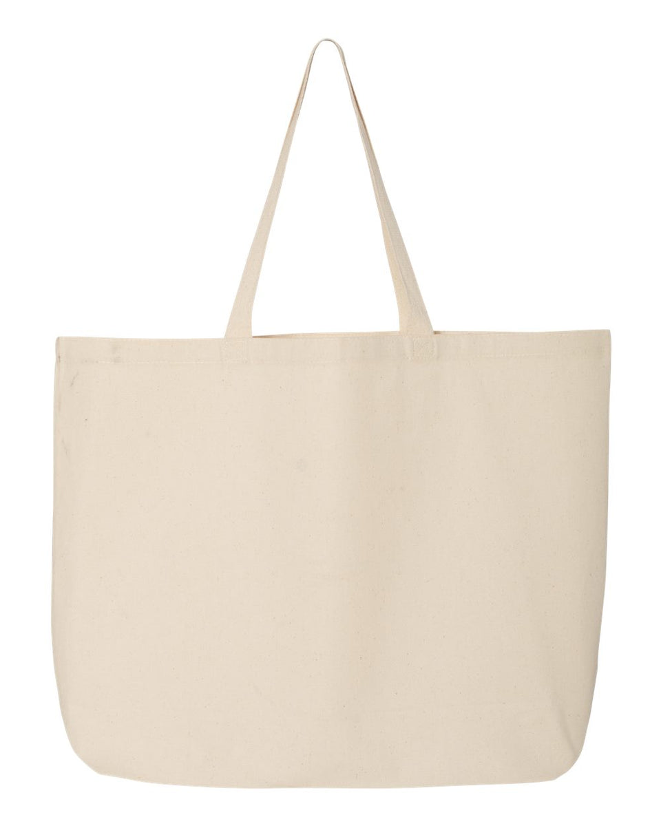 Q-tees Q125800 20L Small Deluxe Tote - Natural/ Navy - One Size