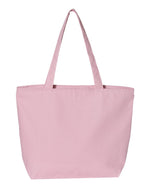 Q-Tees 25L Zippered Tote, Heavy Cotton Canvas Tote Bag - Q611