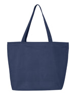 Q-Tees 25L Zippered Tote, Heavy Cotton Canvas Tote Bag - Q611