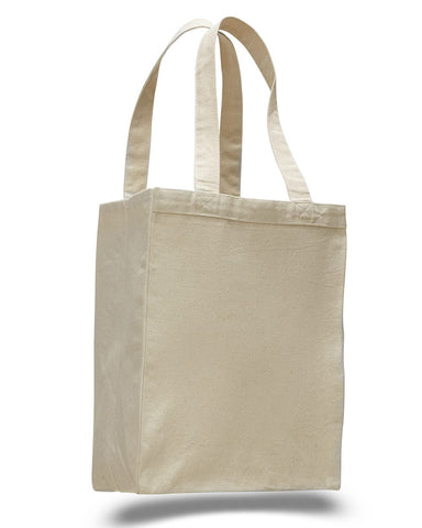 Q-Tees 12L Gussetted Shopping Bag, Cotton Canvas Tote Bag - Q1000