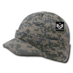 Camo Beanie Jeep Knit Watch Cap Visor GI Military Camouflage - Rapid Dominance R604 -
