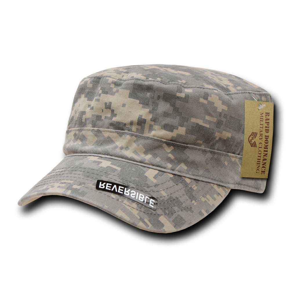 Reversible Flat Top Cap Camo GI BDU Fatigue Hat Military Patrol