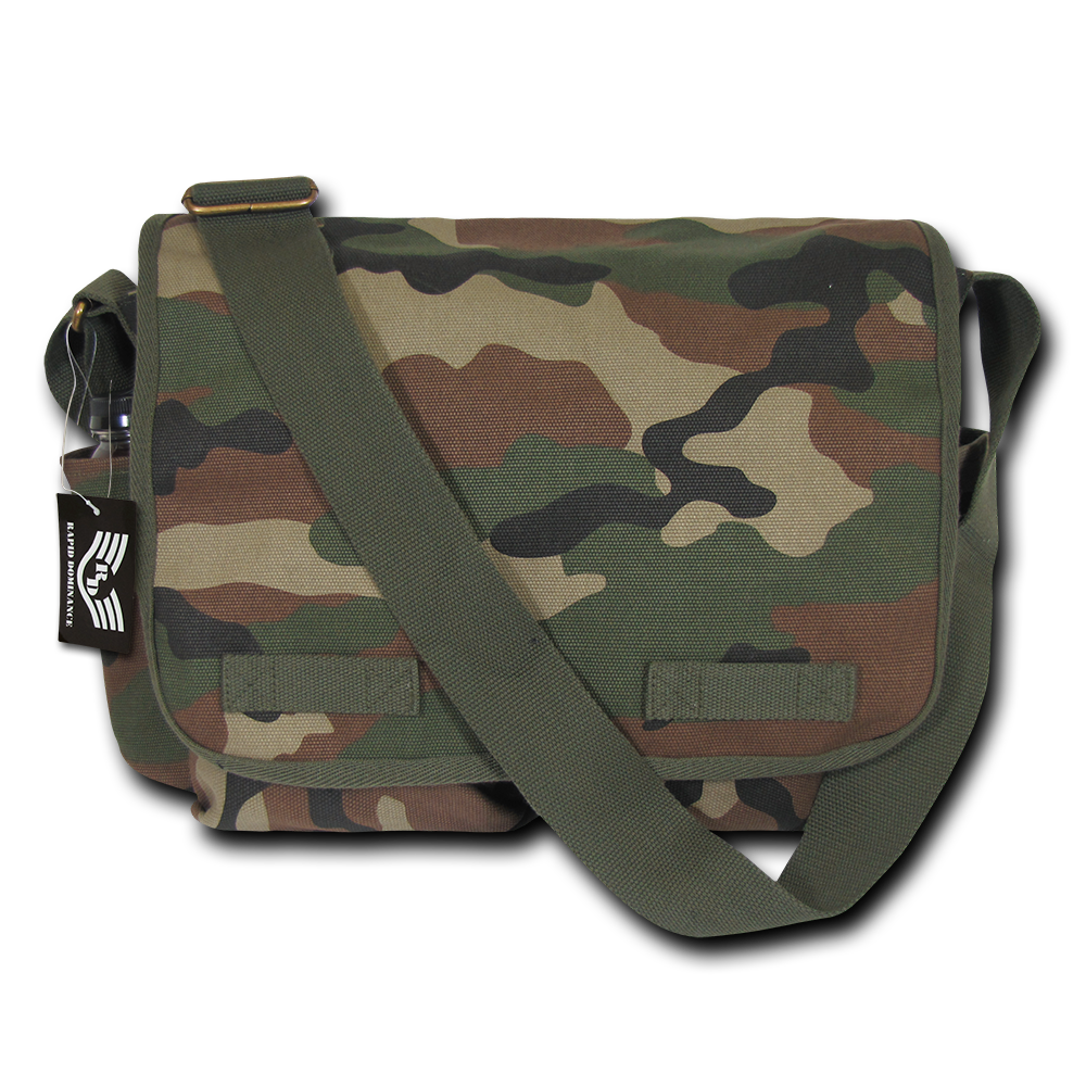 Rapid Dominance Classic Military Messenger Bag, Woodland Camouflage