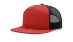 Richardson 7-Panel Trucker Snapback Hat, Flat Bill - 168 - Lot of 12 Hats (1 Dozen)
