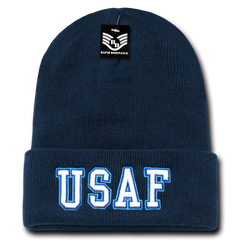 United States Air Force Beanie, Air Force Knit Cap, USAF Beanie, USAF Text - Rapid Dominance S81 -