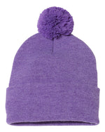 Sportsman SP15 - Pom Pom 12" Knit Beanie, Knit Cap with Cuff, Pom - SP15