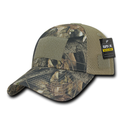 HYBRiCAM Camo Air Mesh Tactical Operator Hat, Patch Cap, Tree Bark Camo - Rapid Dominance T86 -