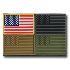 Tactical USA Flag Tactical Mini Rubber Patches, H&L Hook & Loop-Back, Velcro - RapDom T96 -