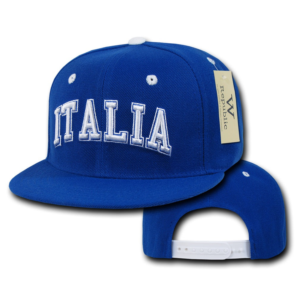 Italia Italy Hat Snapback Flat Bill Country Cap - WR101 – The Park Wholesale