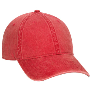 Otto 6 Panel Low Profile Dad Hat, Garment Washed Pigment Dyed Cotton Twill - 18-711 -