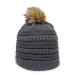 Outdoor Cap OC805 - Cable Knit Faux Fir Pom Beanie