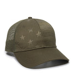 Outdoor Cap USA750M - Debossed American Flag Mesh Back Cap, Stars and Stripes - 750M