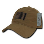 Wholesale Bulk American Flag USA Ripstop Relaxed Dad Hats - S73 - Coyote