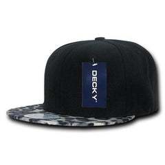Decky 987 - Animal Print Snapback Hat, Flat Bill Cap, Leopard & Snake Print -
