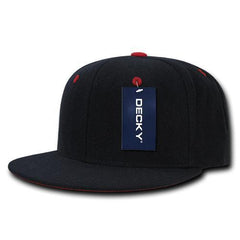 Decky 1104 Accent Snapback Hat, 6 Panel Accent Flat Bill Cap -