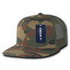 Wholesale Bulk Blank Camo Snapback Trucker Mesh Flat Bill Hats - Decky 1055 - Woodland Camo/Woodland Camo/Olive