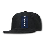Wholesale Bulk Blank Denim Snapback Flat Bill Hats - Decky 1090 - Black