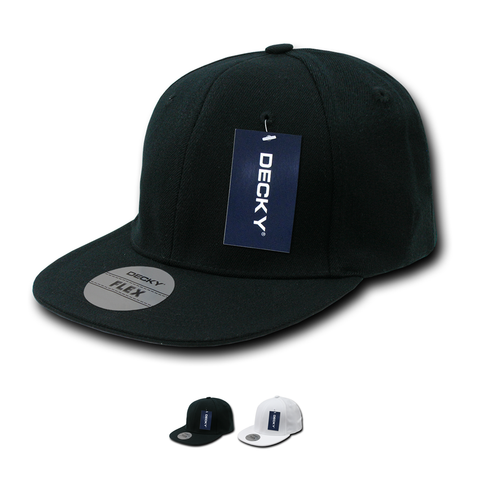 Decky 872 - Flat Bill Flex Hat, Structured Flex Cap