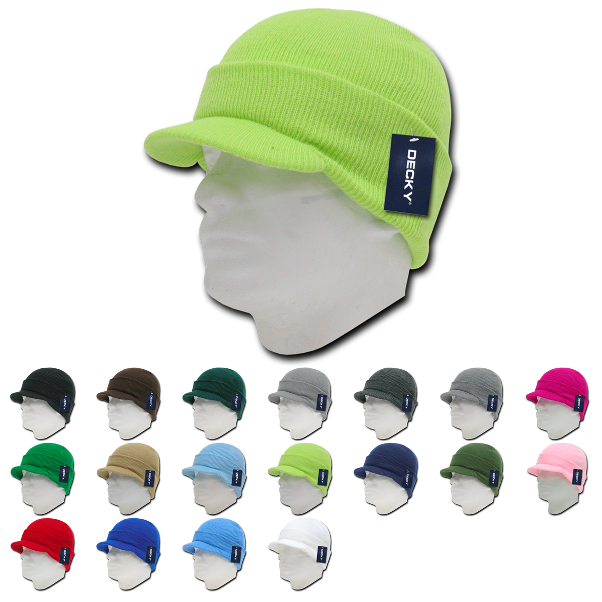 Decky 8009 - Hybricap Beanie, Knit Cap, Jeep Cap – The Park Wholesale