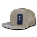 Wholesale Bulk Blank Ripstop Flat Bill Trucker Hats - Decky 241 - Khaki
