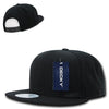 Wholesale Bulk Blank Snapback Flat Bill Hats - Decky 350 - Black