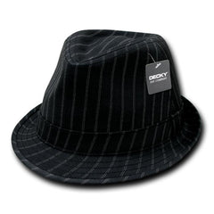 Double Pinstripe Fedora Hat - 554 -