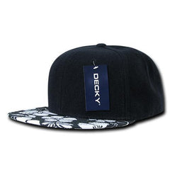 Decky 1066 Floral Visor Flat Bill Snapback Hat -