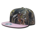 Wholesale Bulk Hybricam Camo Snapback Flat Bill Hat - 1126 - Camo/Pink