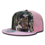 Wholesale Bulk Hybricam Camo Trucker Snapback Flat Bill Hat - 1127 - Camo/Pink
