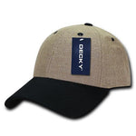 Wholesale Bulk Light Jute Baseball Caps Structured - Decky 232 - Black