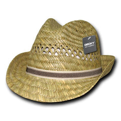 Mat Straw Woven Fedora Hat - 531 -
