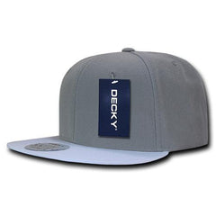 Decky 1046 Polyester Brim Snapback Hat, 6 Panel Flat Bill Cap -