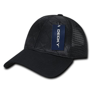Decky 1142 - 6 Panel Low Profile Structured Quilted Trucker Hat -