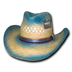 Raffia Straw Cowboy Hat - 522 -