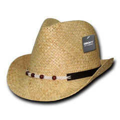 Raffia Straw Woven Fedora Hat - 537 -