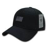 Wholesale Bulk USA American Rubber Flag Baseball Hat - A07 - Black