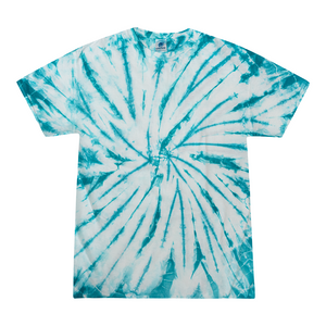 Colortone 1000 Multi-Color Tie-Dyed T-Shirt - Spider Wht & Turq - 
