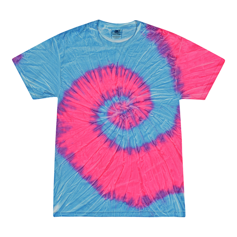 Colortone 1000 Multi-Color Tie-Dyed T-Shirt - Flo Blue & Pink