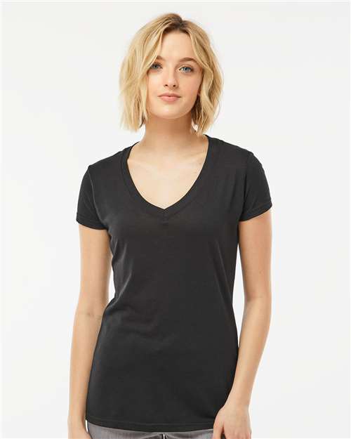 Tultex 244 Women's Poly-Rich V-Neck T-Shirt